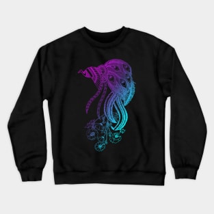 Purple and Blue Decorative Peacock Crewneck Sweatshirt